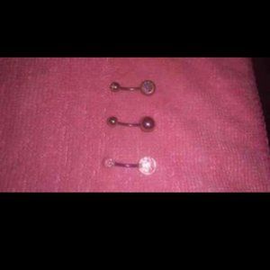 Pack of 3 Belly Rings